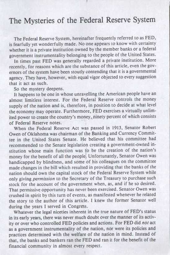 THE MYSTERIES OF THE FEDERAL RESERVE SYSTEM - page 3